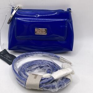 Beijo Royal Blue Shiny Mini Crossbody Handbag Small Retro Fun Color Pop